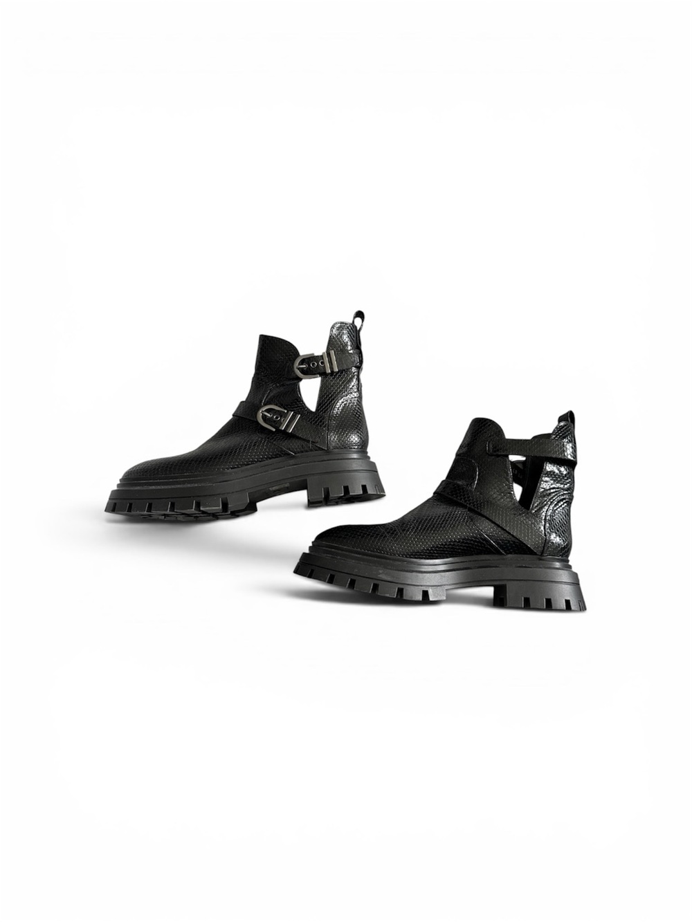 Stuart Weitzman Lug-Sole Ankle Booties moto Boots